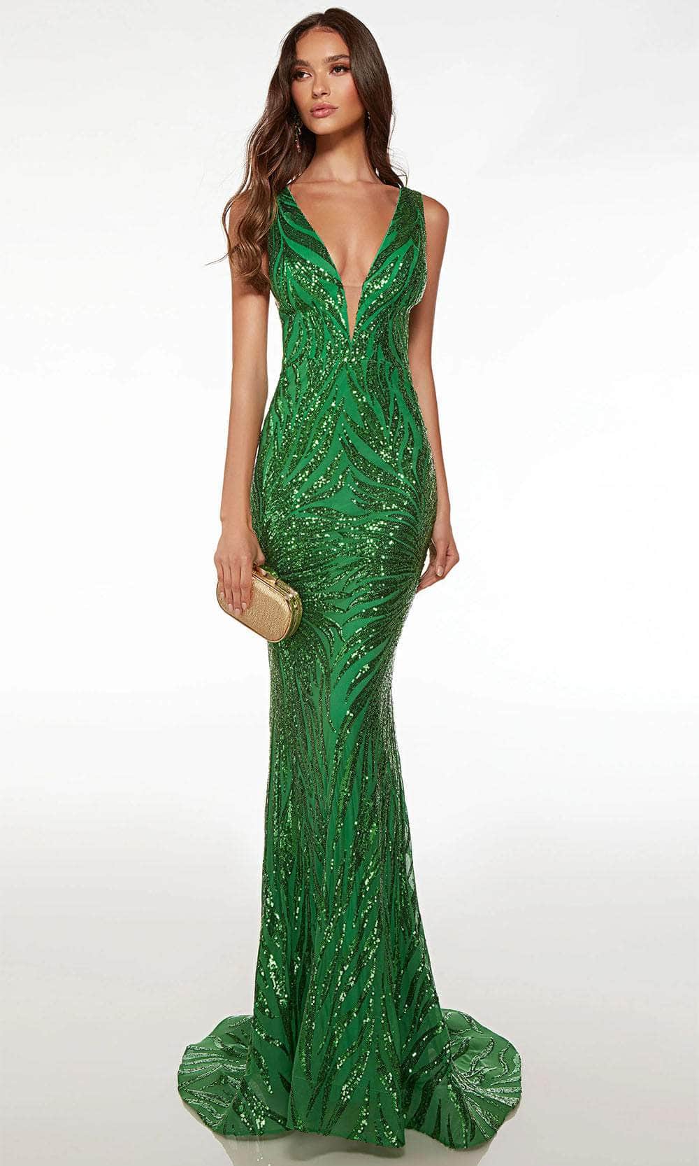 V-Neck Sheath Evening Dress