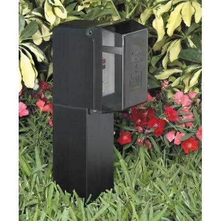 Arlington Industries GPD19BR-1 Gard-N-Post Low-Profile Outdoor Landscape Lighting Post Enclosure with Outlet Cover