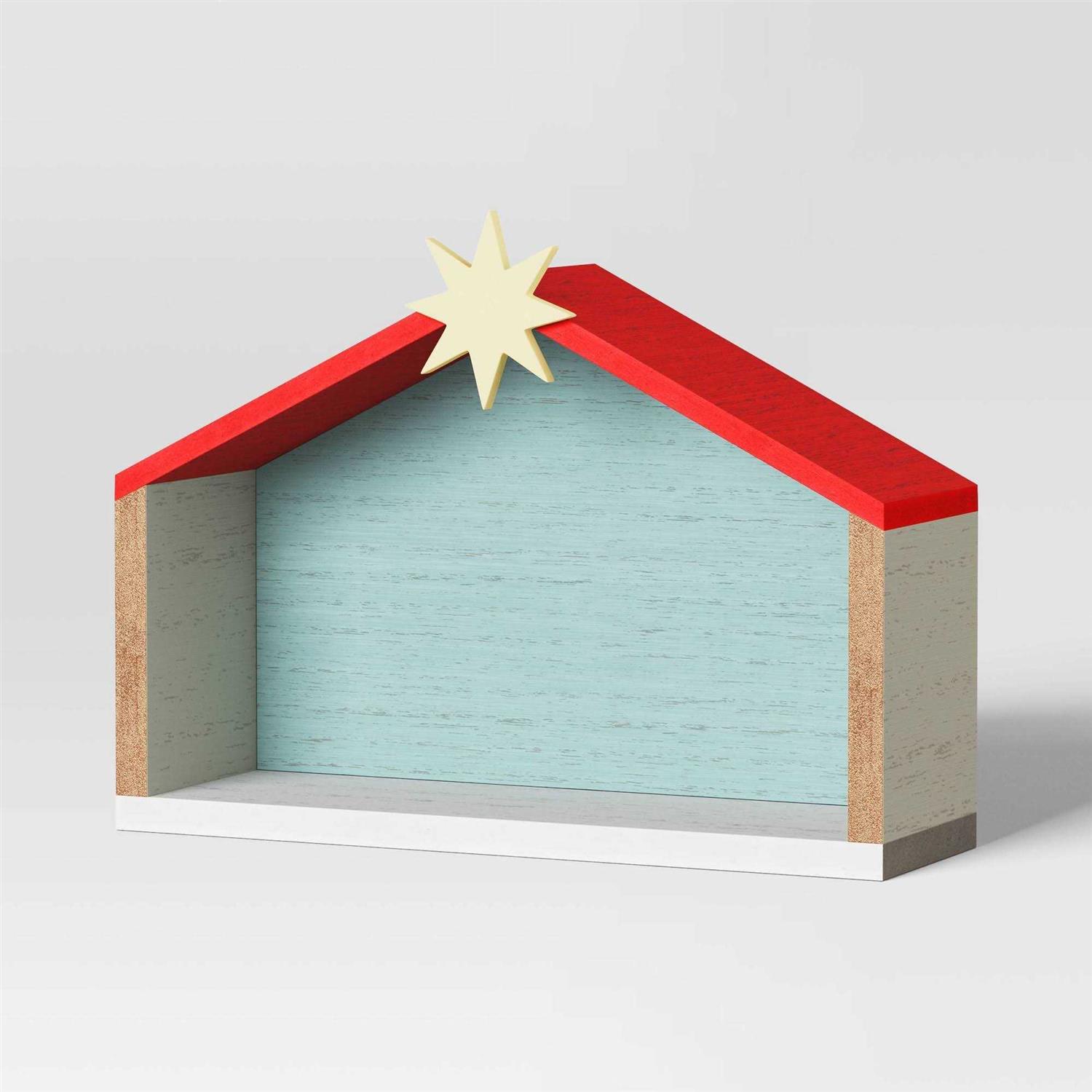 Wondershop 9pc Wood Christmas Nativity Scene Figurine Set