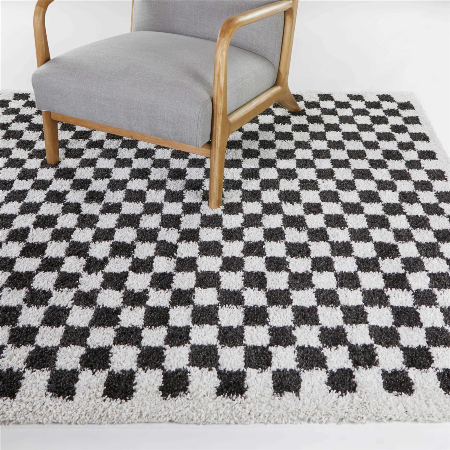 Balta Covey Plush Checkered Thick Shag Area Rug