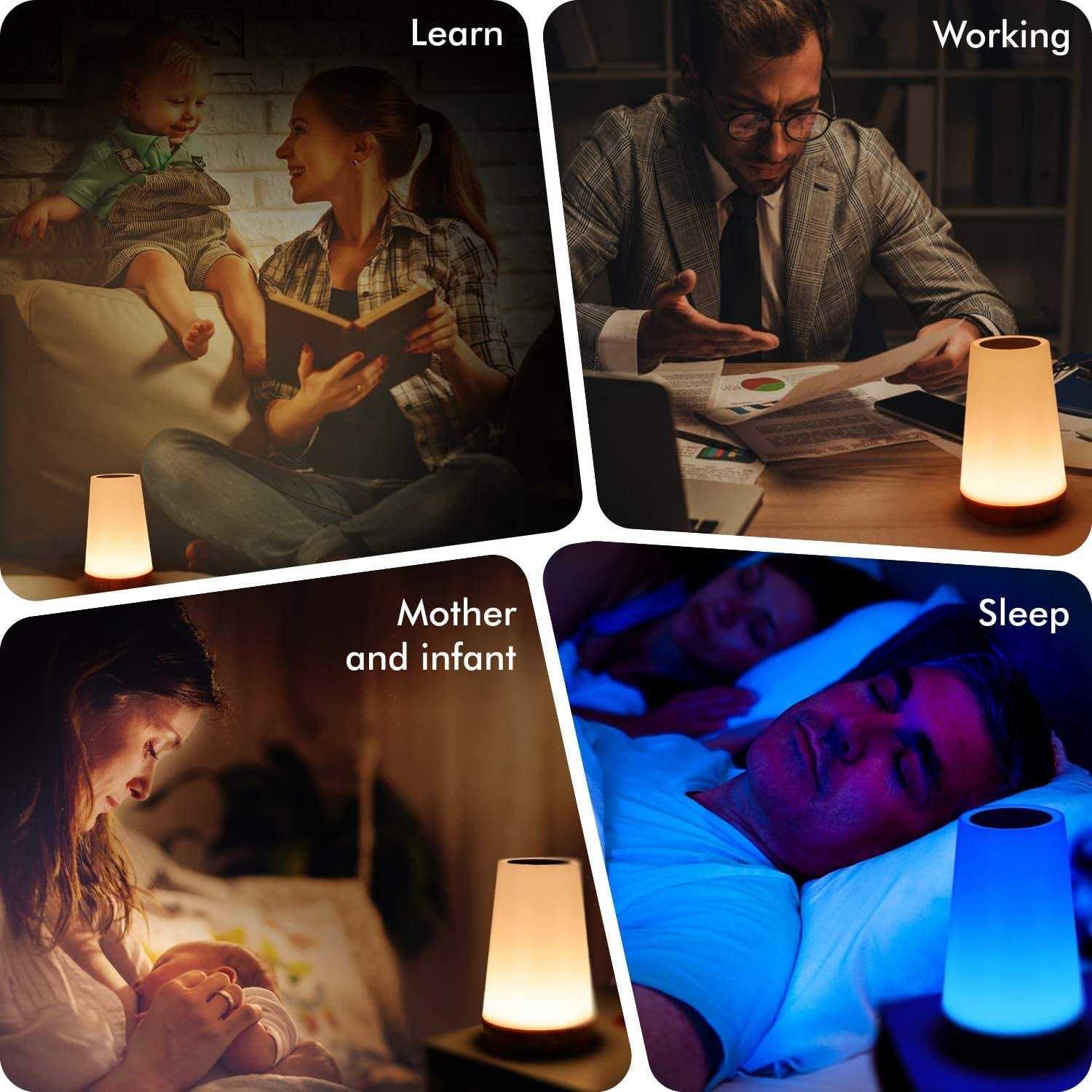 THAUSDAS Night Light Dimmable Touch Lamp For Bedroom Portable Table Bedside Lamp