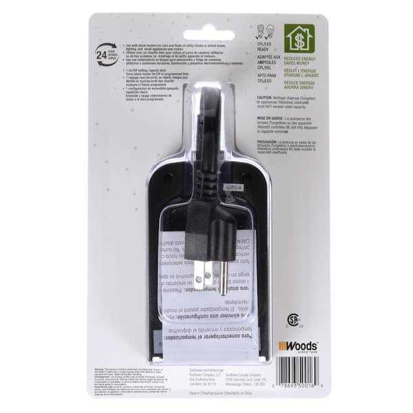 Woods Outdoor 24-Hour Digital Block Heater Timer