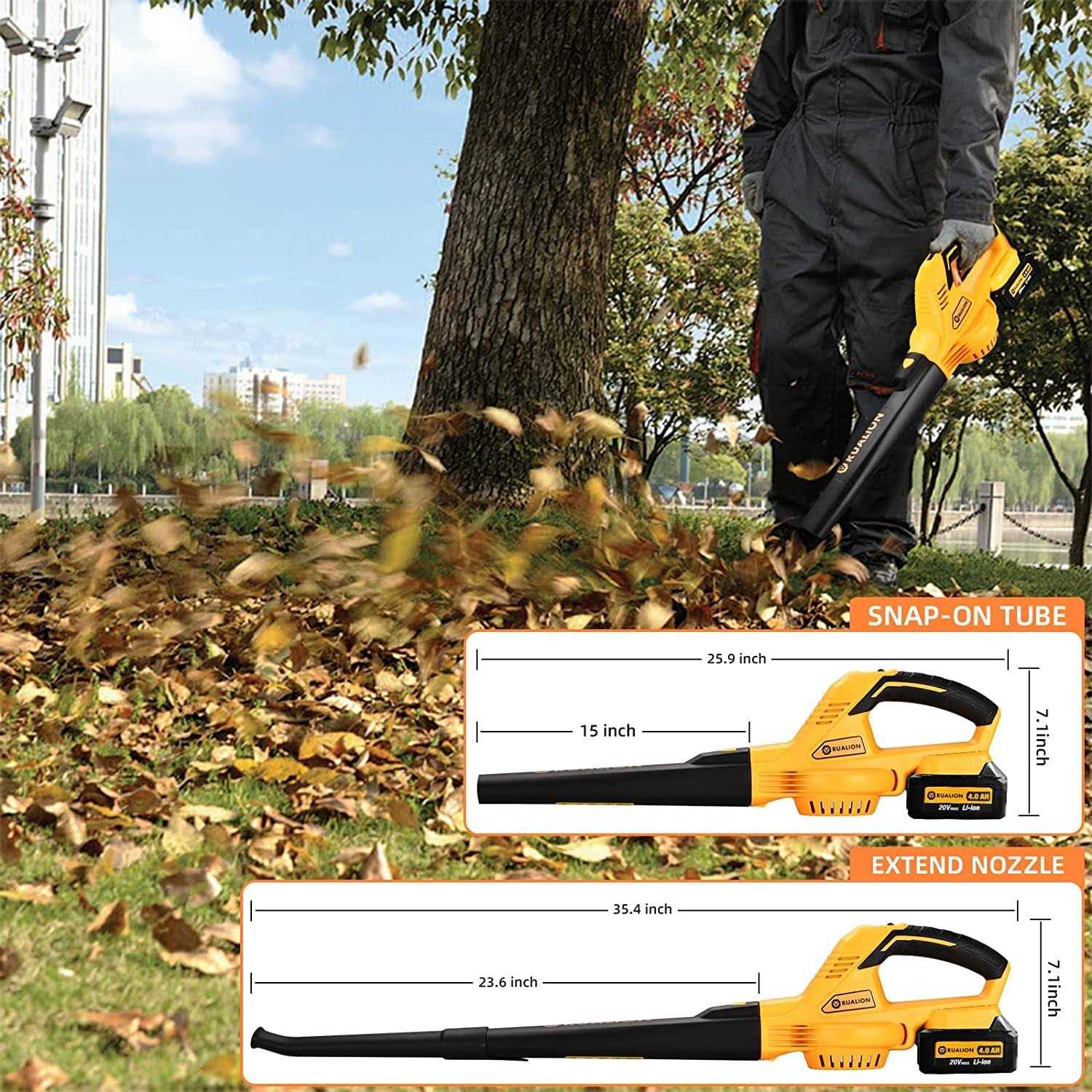 Cordless Leaf Blower Rualion Electric Leaf Blower Mini Handheld Leaf Blower
