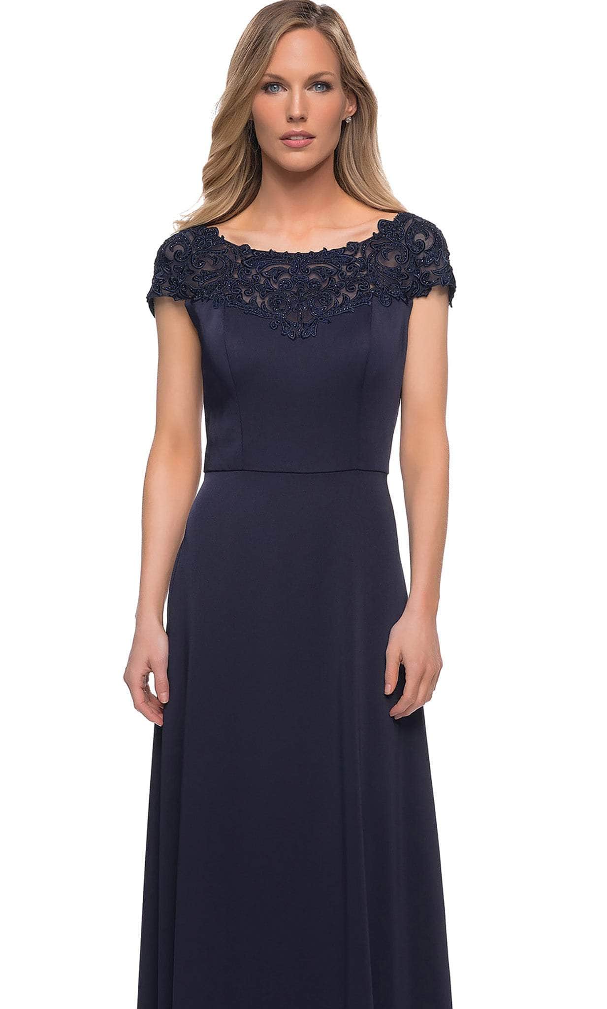 29511 Bateau A-Line Evening Dress