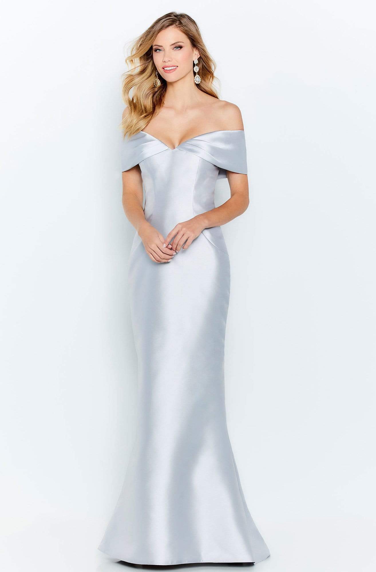 120622 Off Shoulder Mikado Trumpet Gown