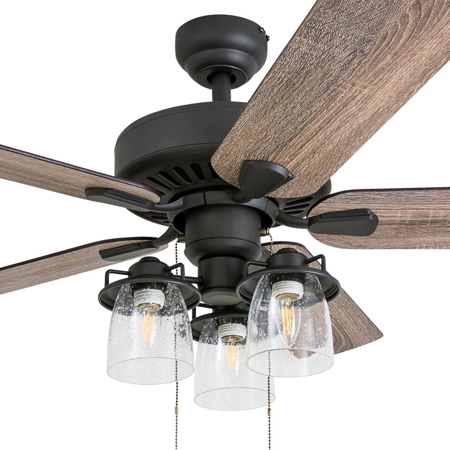 52 Prominence Home Briarcrest Bronze Farmhouse LED Ceiling Fan with Light