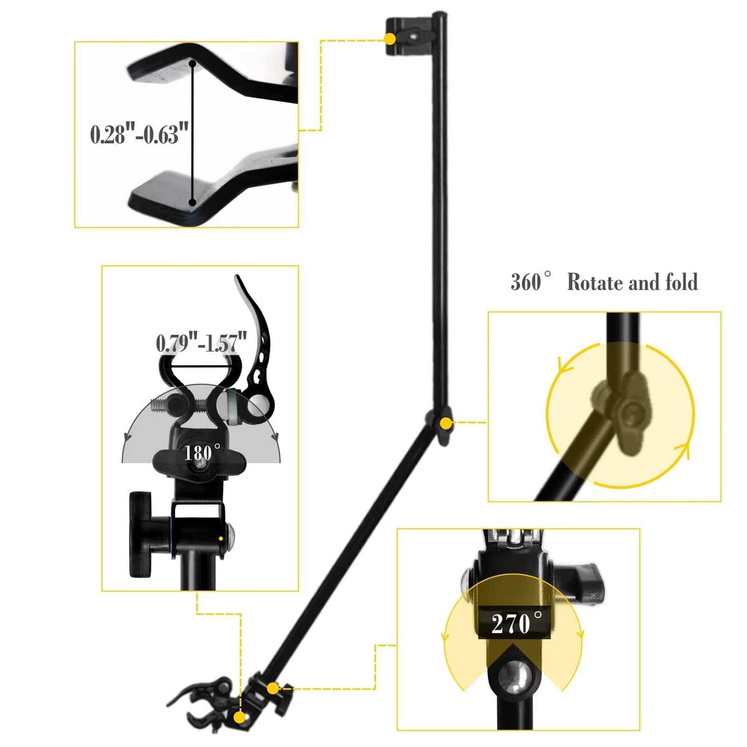 HOBVO UPF 50+ Golf Umbrella with Adjustable Universal Clamp Portable Umbrellas for Rain