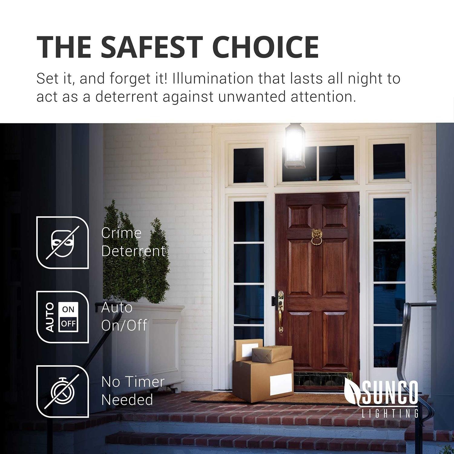 Sunco Lighting A19 Dusk to Dawn 9W LED Light Bulb