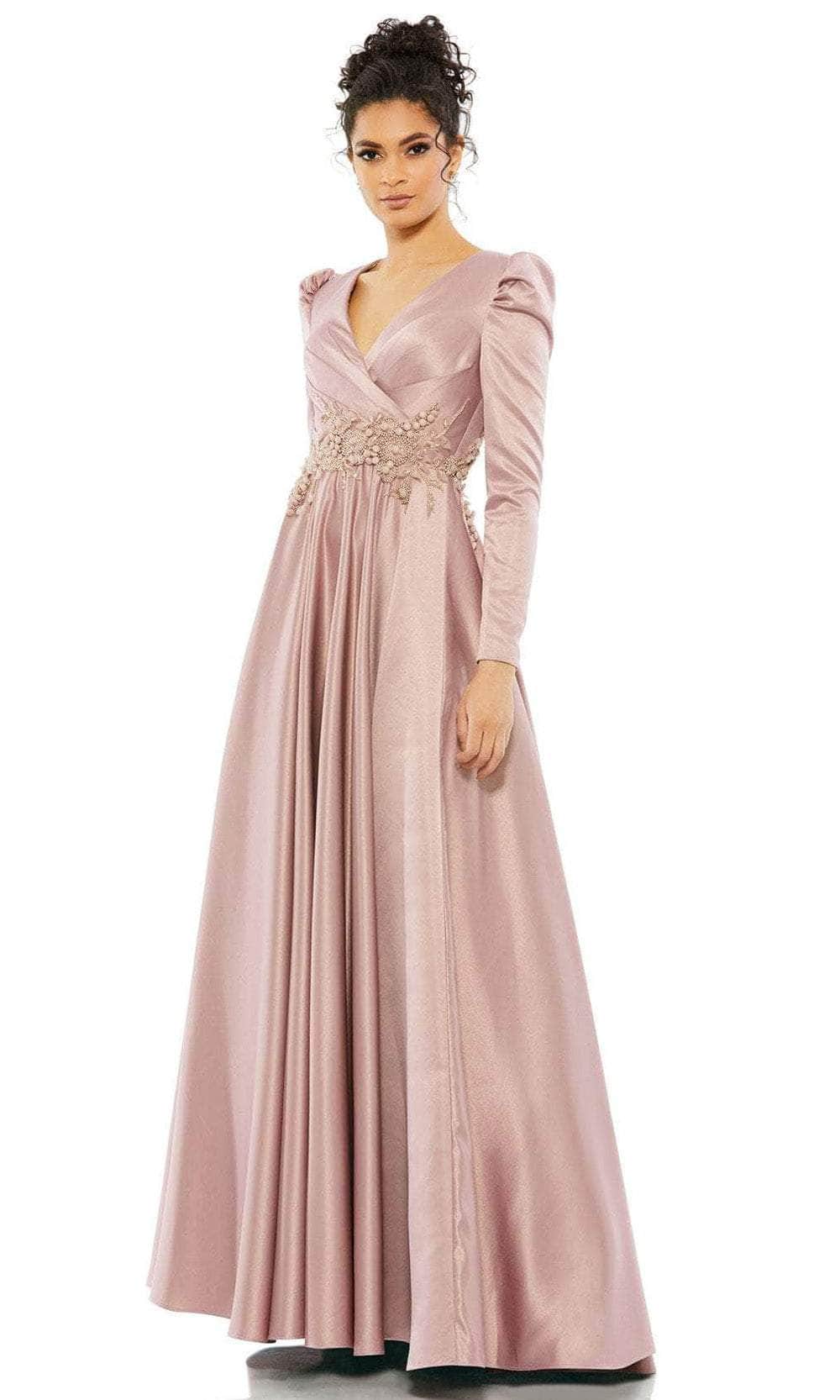 Embellished Waist A-Line Evening Dress