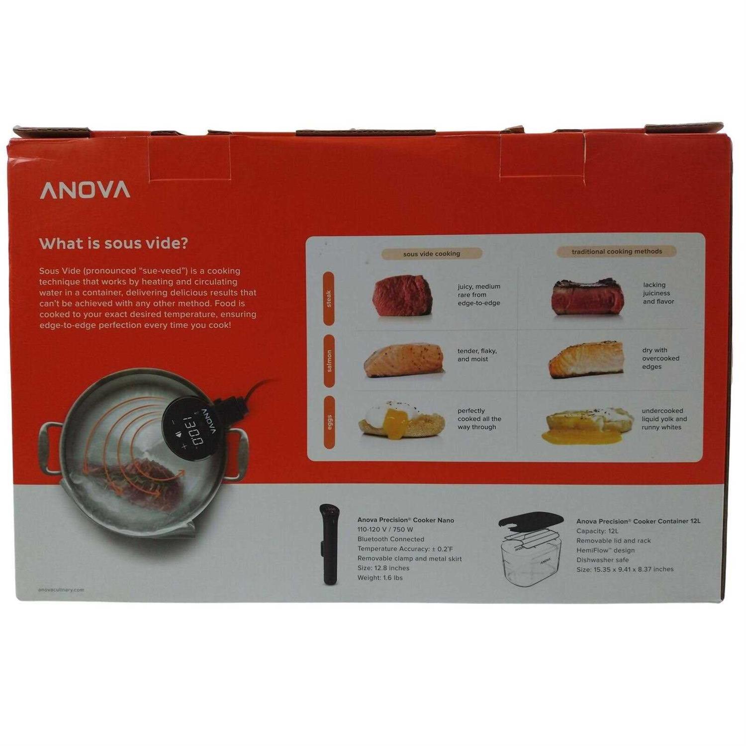 Anova Sous Vide Kit with Precision Cooker Nano and 12L Container
