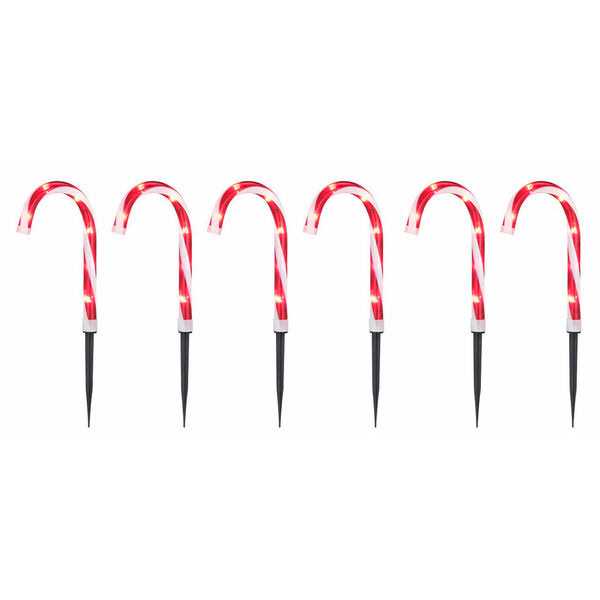 Winter Wonder Lane 10 Candy Cane Pathway Marker Light 6 Piece Set
