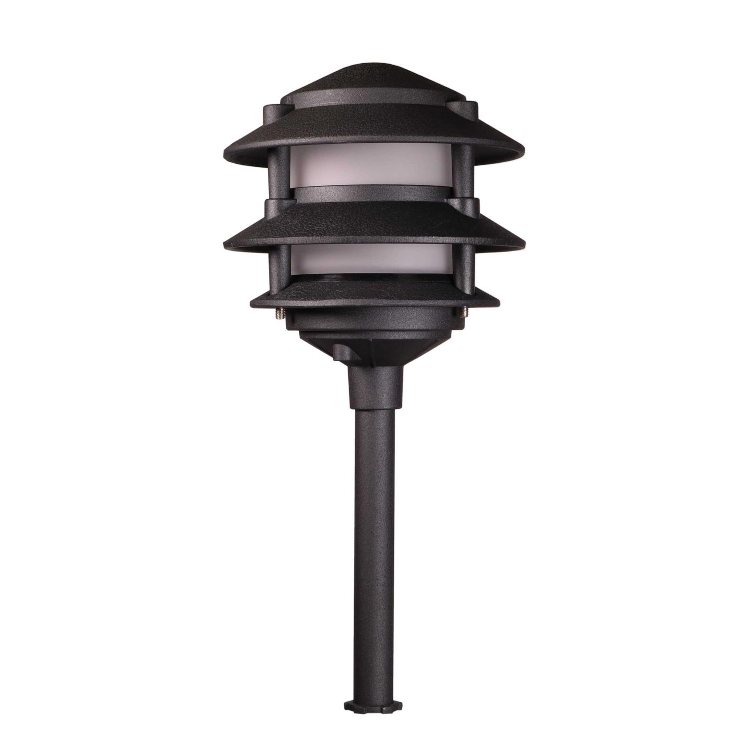 Best Pro Lighting Low Voltage Landscape Light Cast Aluminum 3 Tier Pagoda in Black