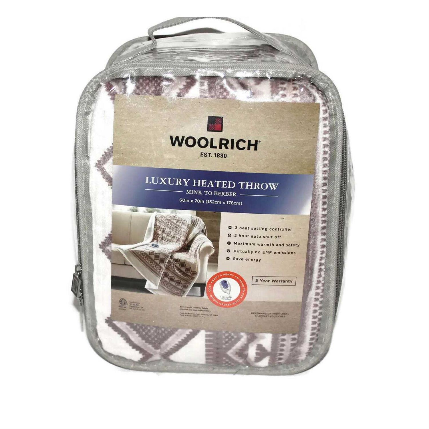 Anderson Oversized Mink to Berber Heated Throw Woolrich