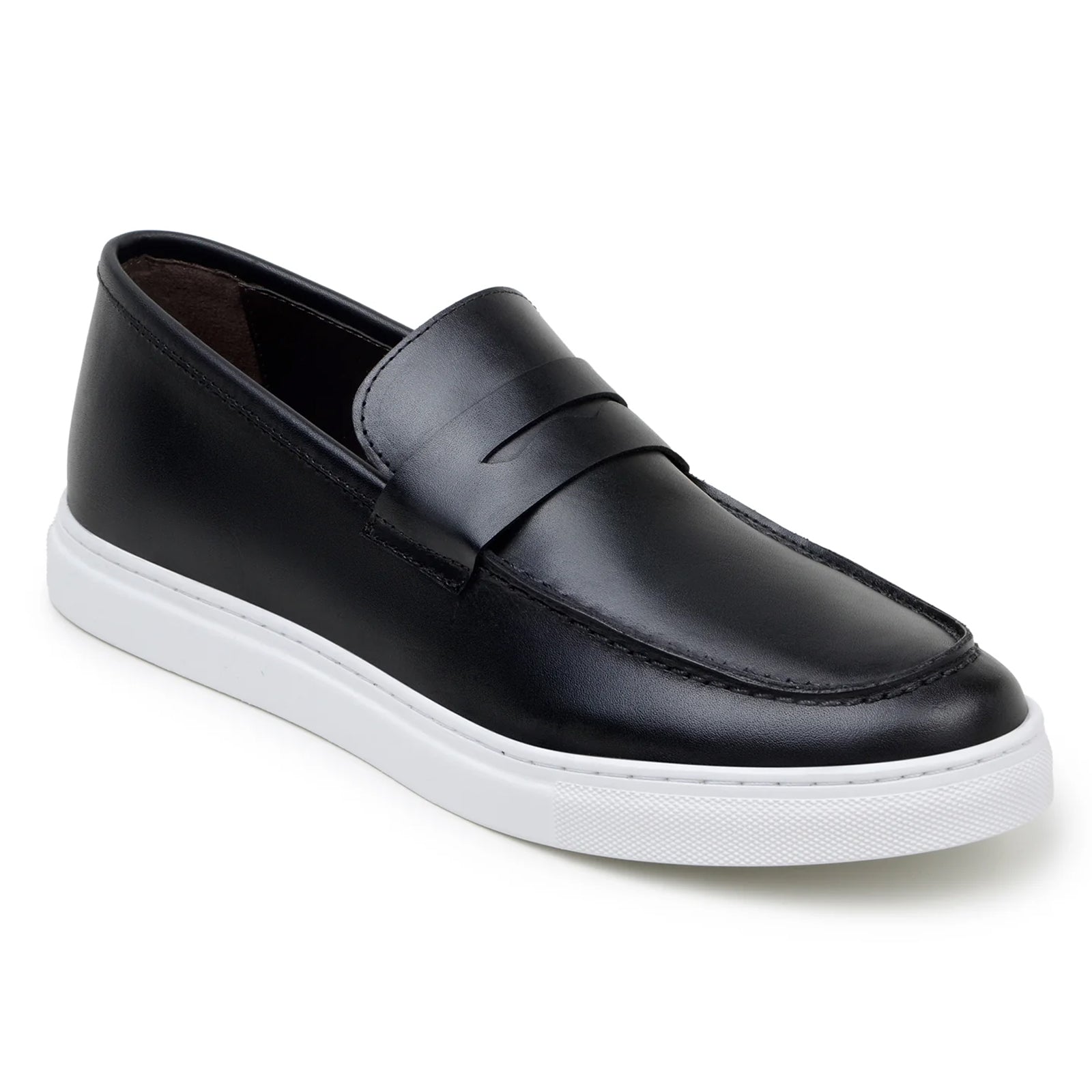 Men’s Belvedere Elliot Nappa Leather Casual Slip On Penny Loafer in Black