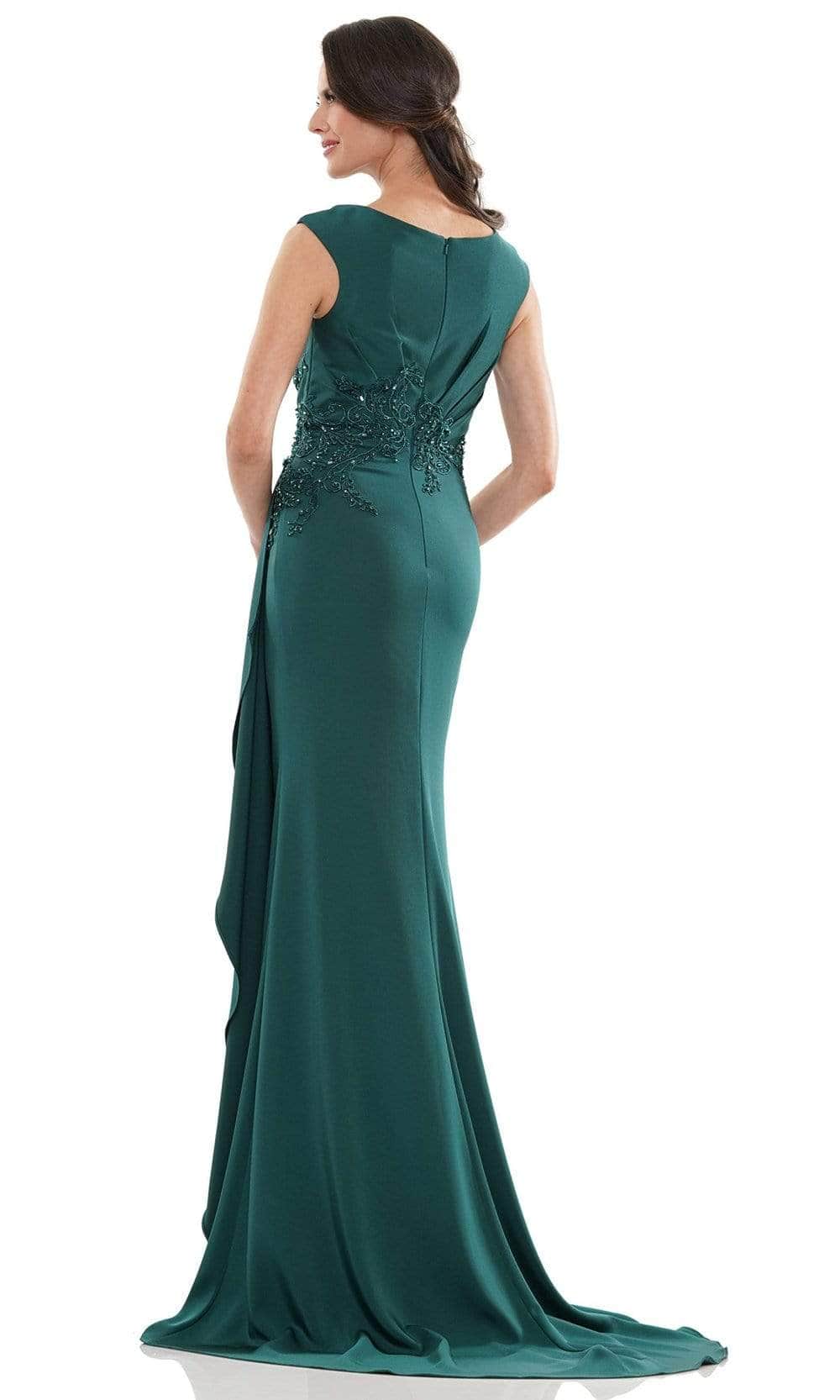 Embroidered Drape Evening Dress MV1148