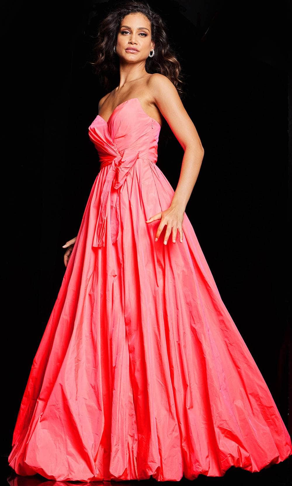 V-Neck Taffeta Prom Gown