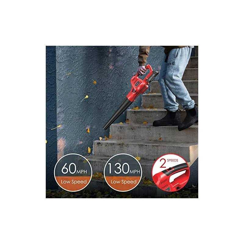 Cordless Leaf Blower, 20V Lightweight Electric Blower with Battery and Charger