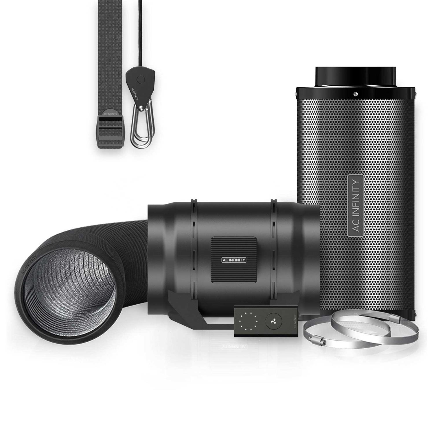 AC Infinity Air Filtration Kit Inline Fan with Speed Controller