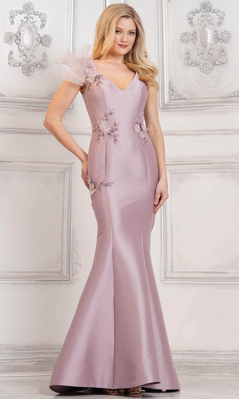 Floral Appliqued Mermaid Formal Gown