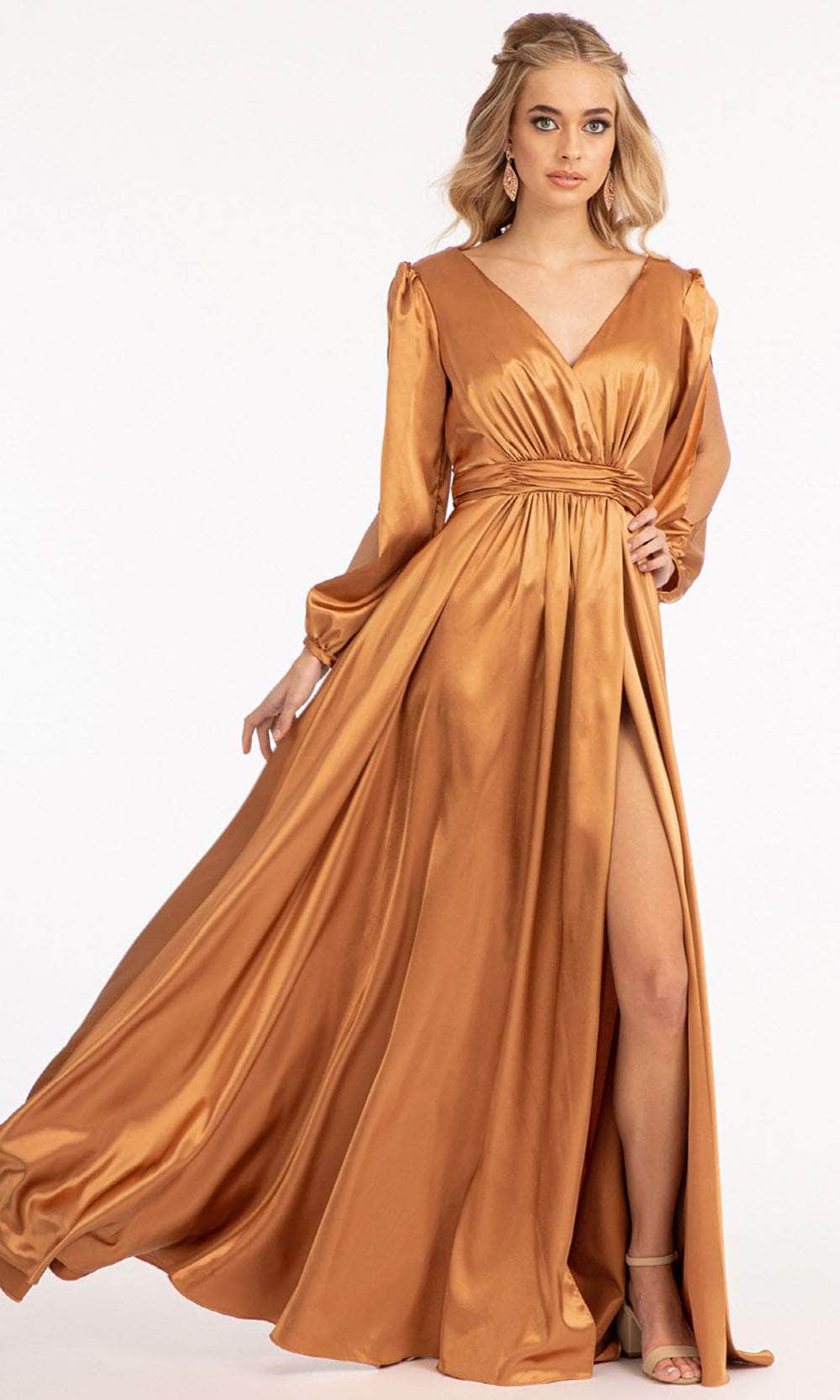 Split Sleeve High Slit Evening Dress