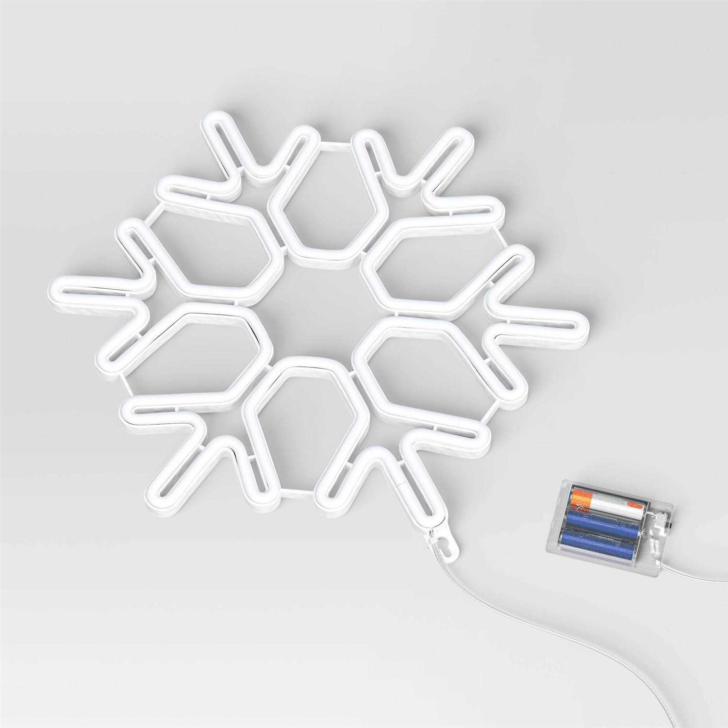 Wondershop 15.5″ Neon Style Snowflake Christmas Novelty Silhouette Light Cool White