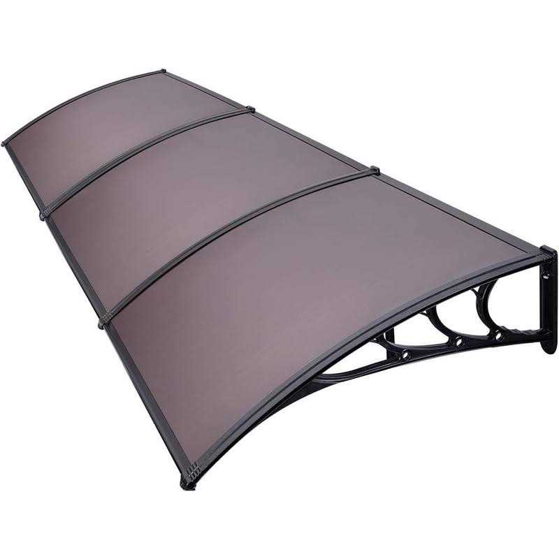 Vivohome Polycarbonate Window Door Awning Canopy Black Bracket 40 Inch x