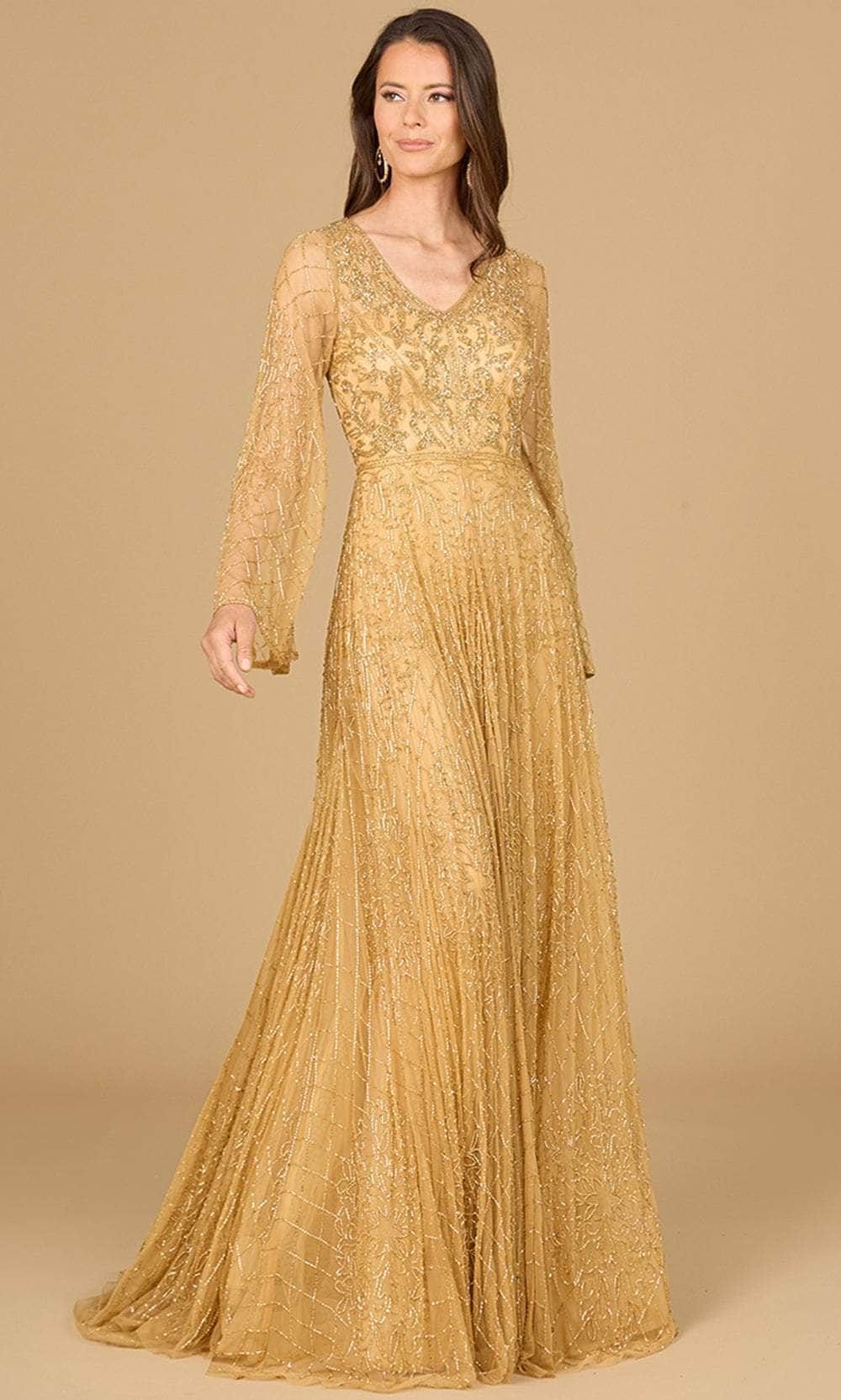 Flare Sleeve Embellished Gown