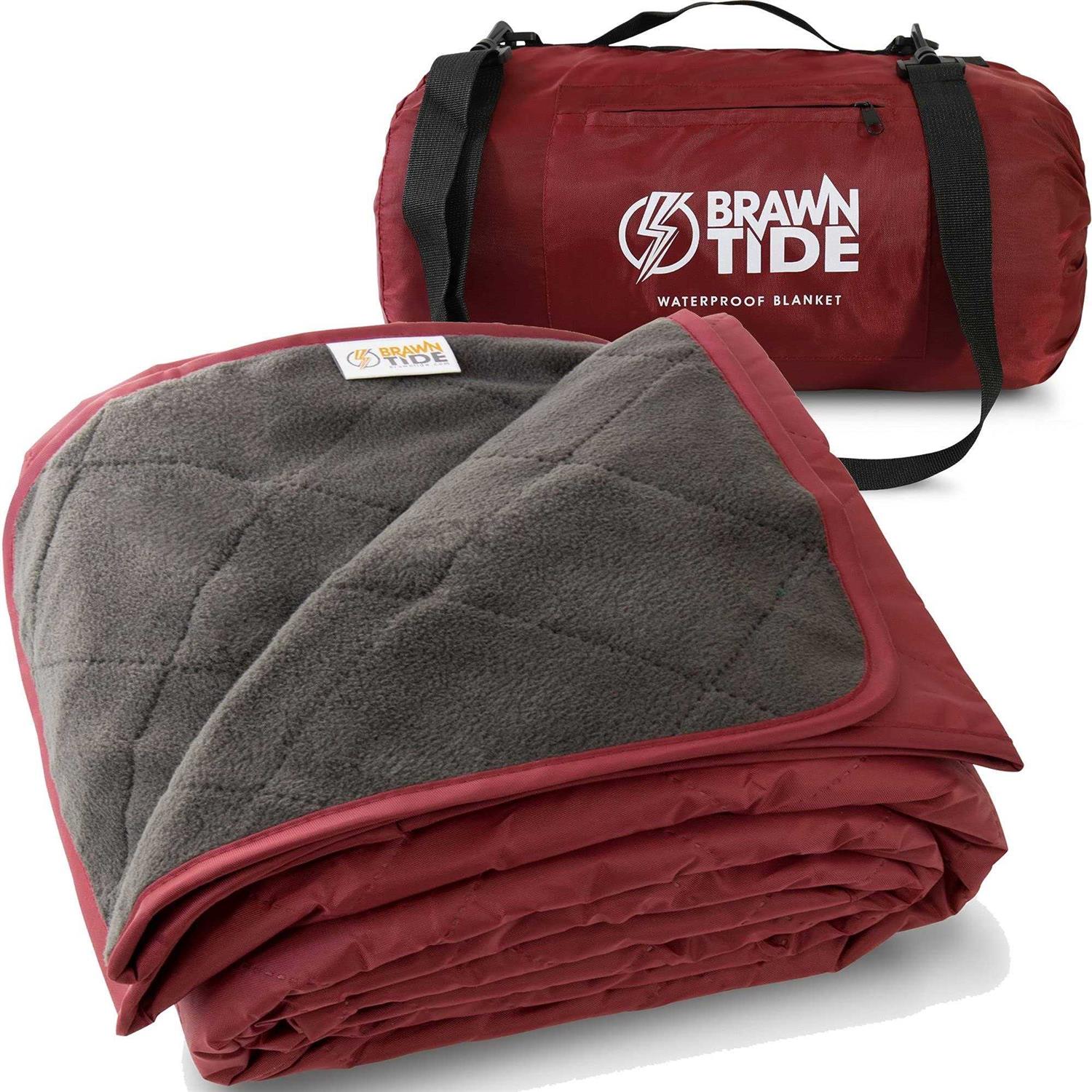 Brawntide Large Outdoor Waterproof Blanket Quilted Extra Thick Fleece