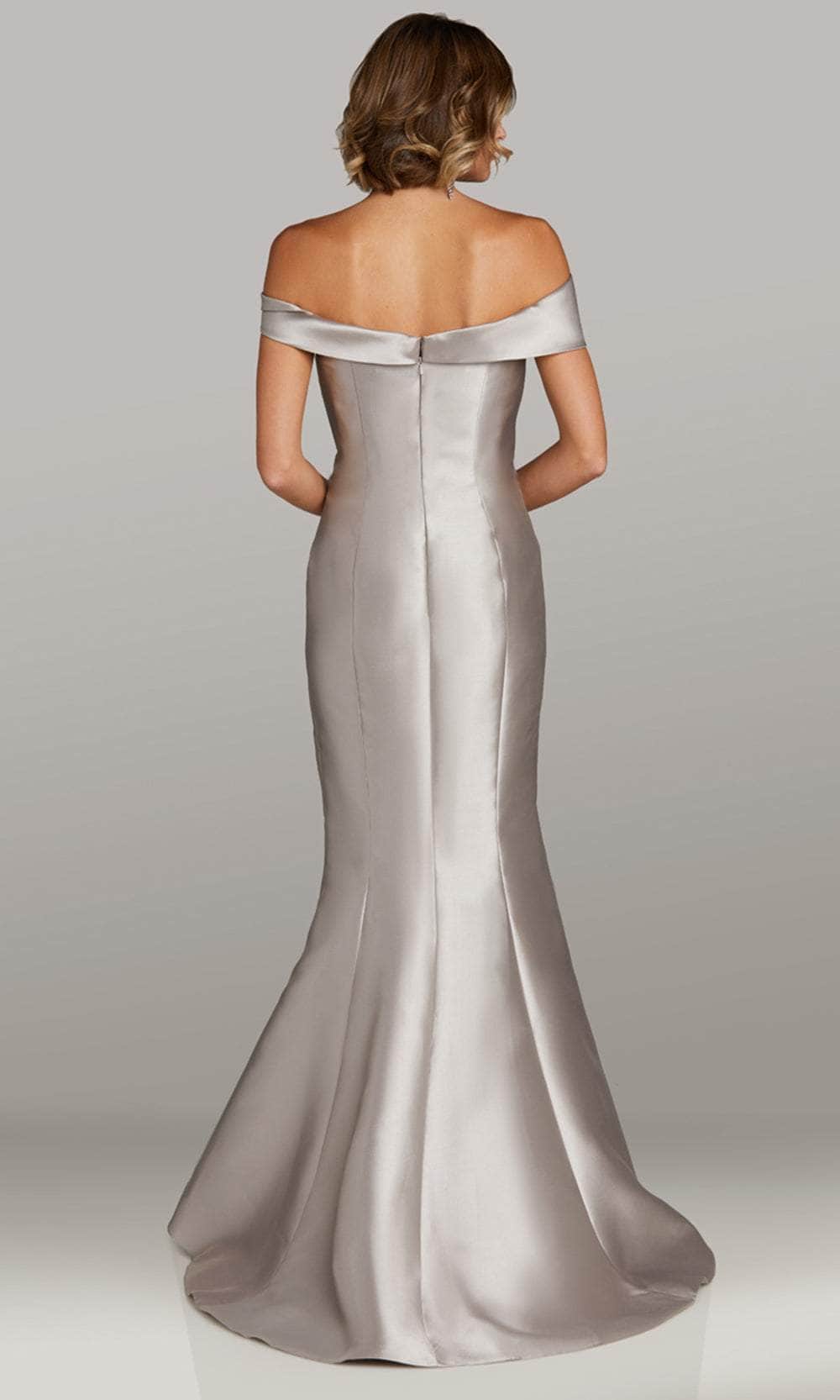 Pleated Bodice Straight Neck Evening Gown