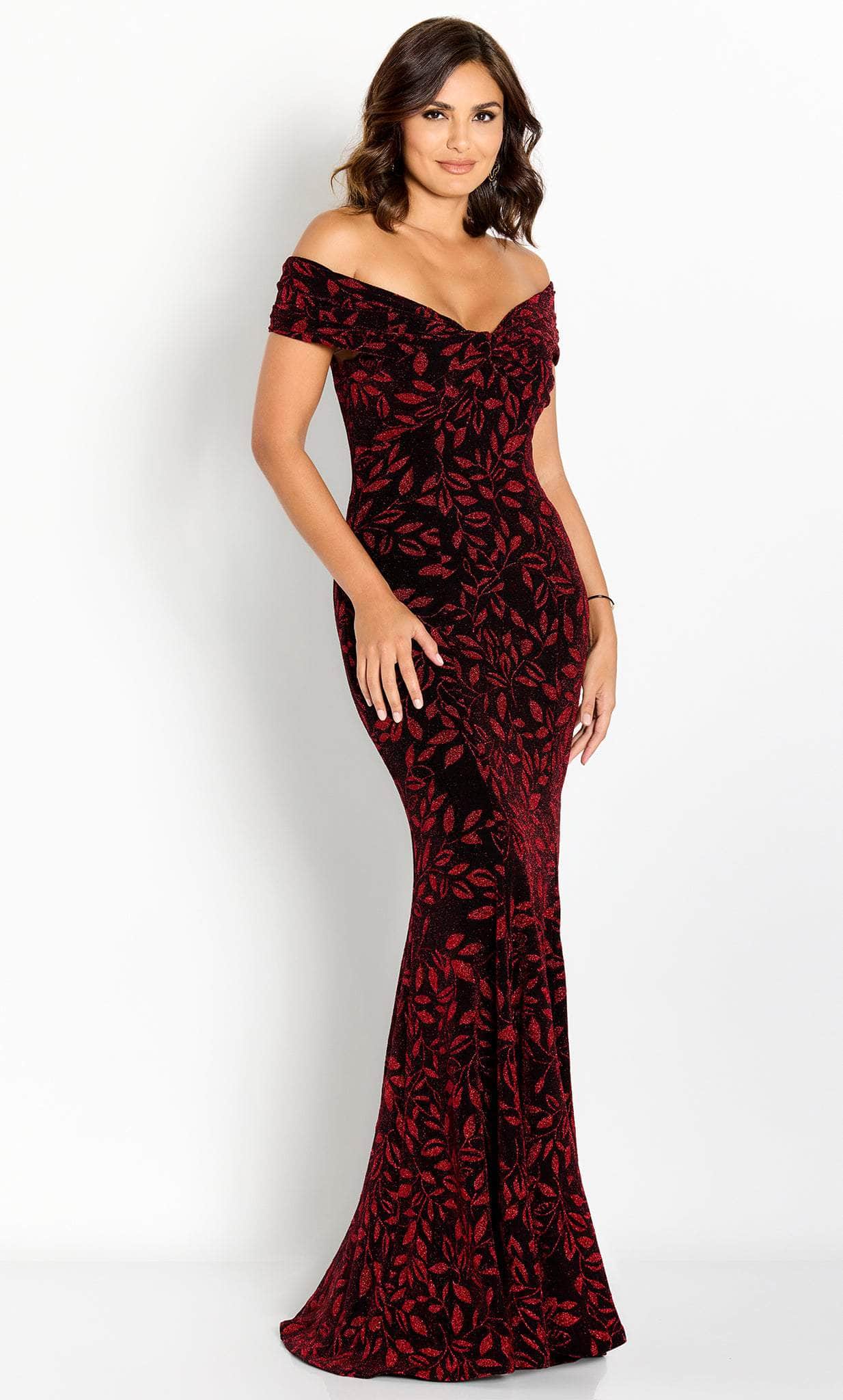 Foliage Motif Evening Gown