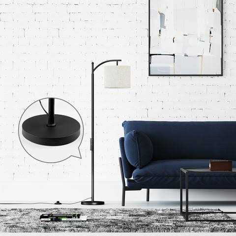 SUNMORY Arc Floor Lamp, Modern Floor Lamp with Romote Control and Stepless Dimmable Bulb