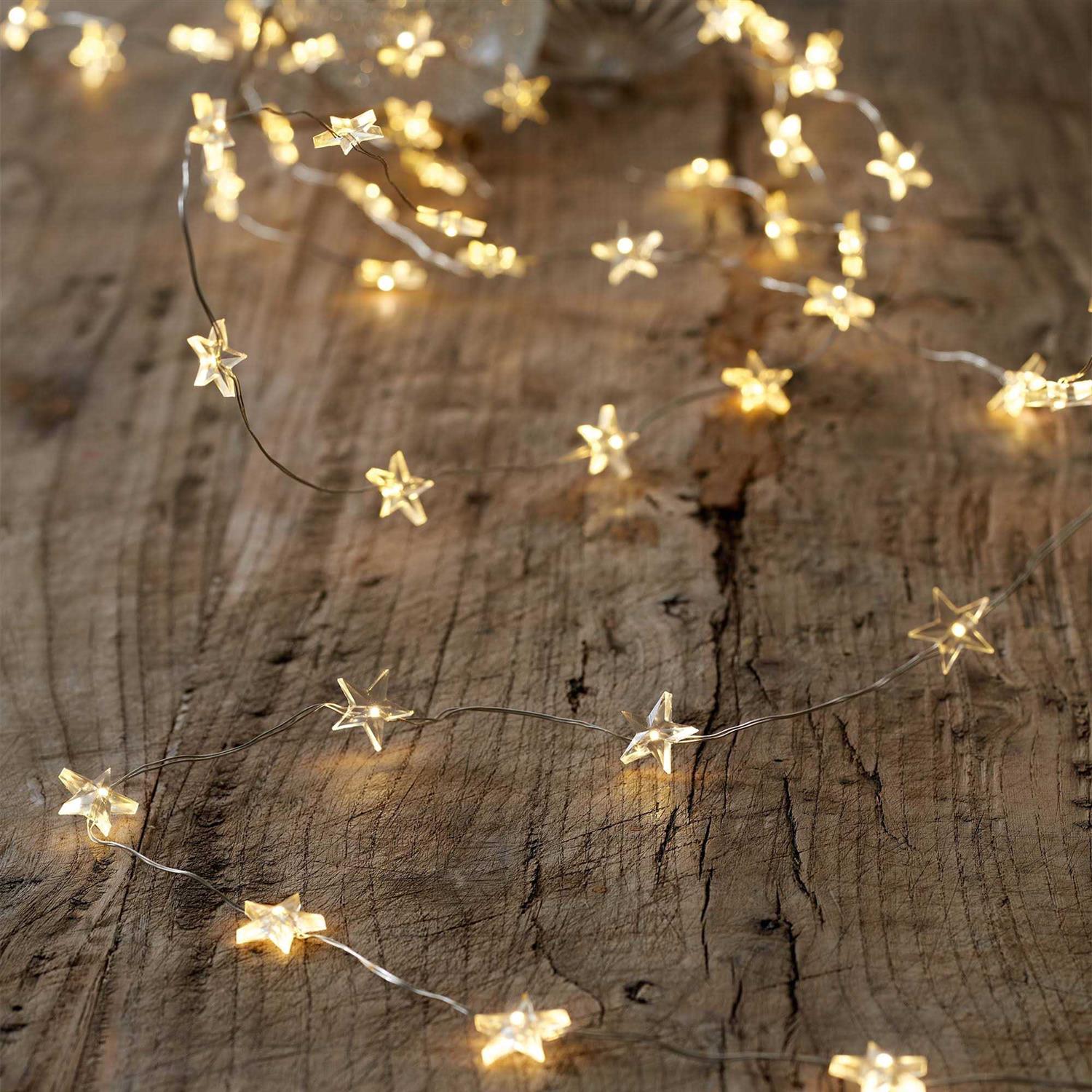 The White Company Silver Star-shaped Led Fairy Lights 4m 1