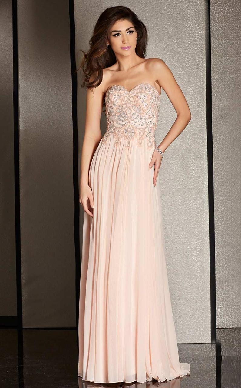 M6229 Embellished Sweetheart Column Dress