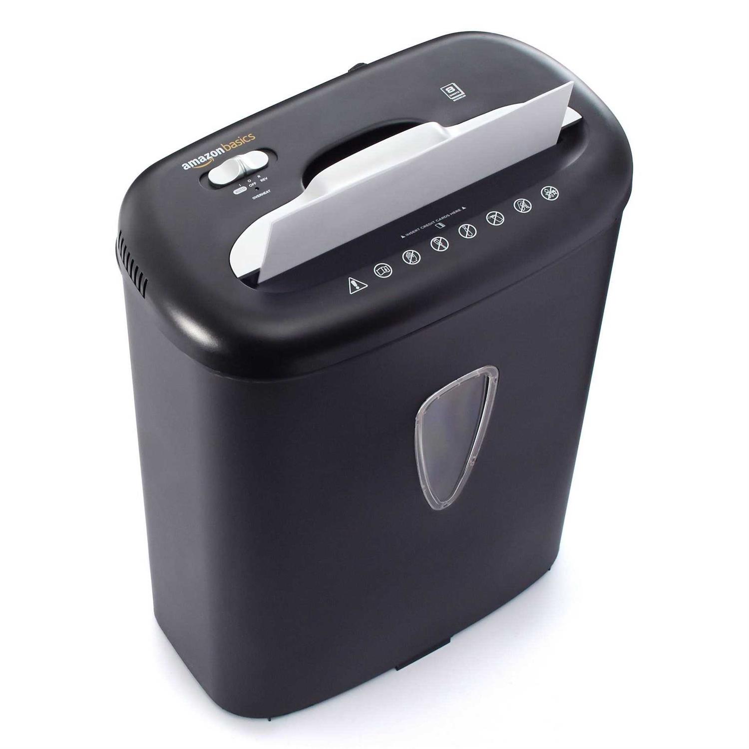 Amazon Basics 8 Sheet Cross Cut Paper and Credit Card Shredder with 4.1 Gallon AU865XA
