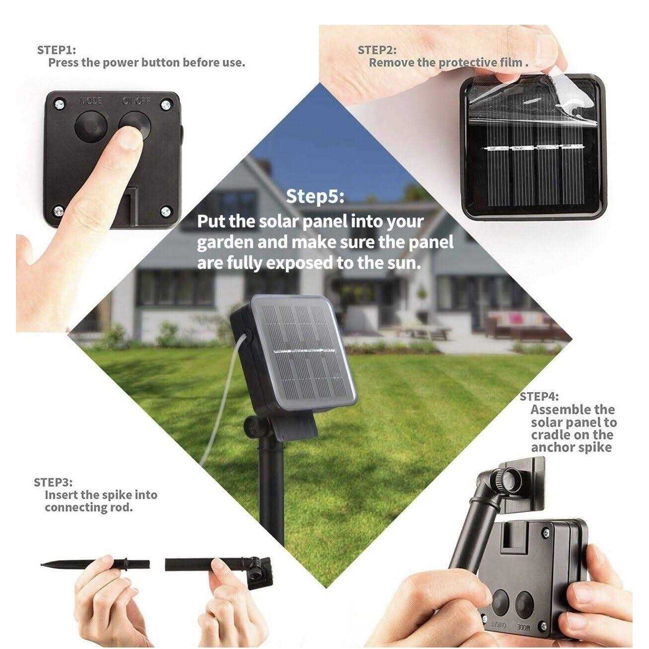 Useber Solar Lights Outdoor 24Ft 50LED Solar Garden Lights Waterproof Crystal Globe Indoor/Outdoor Fairy Lights Solar Lights Garden,Party