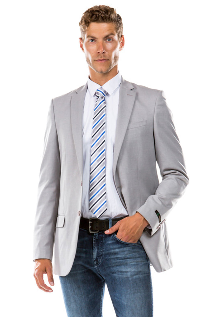 Men’s Designer Suit Separate Jacket in Light Grey