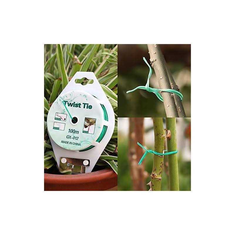 Twist Ties – All-Purpose Coated 328Feet Garden Plant Ties with Trimmer Garden Twine Support Ties Reusable for Gardening Plants Growth and Care, Office