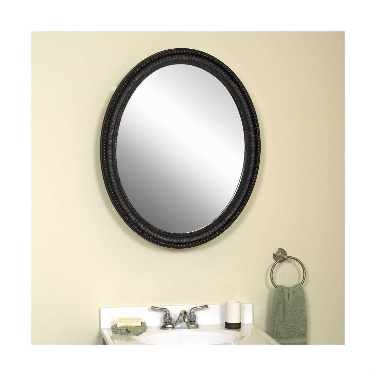 Zenna Home Zenith Oval Medicine Cabinet with Poly Frame bmv2532bb