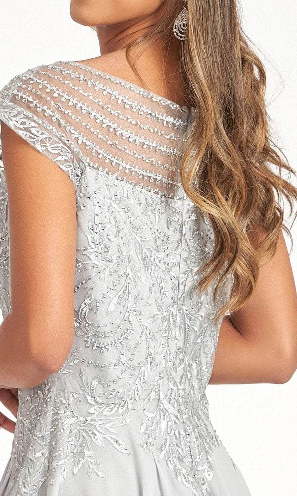 Embroidered Scoop Formal Gown