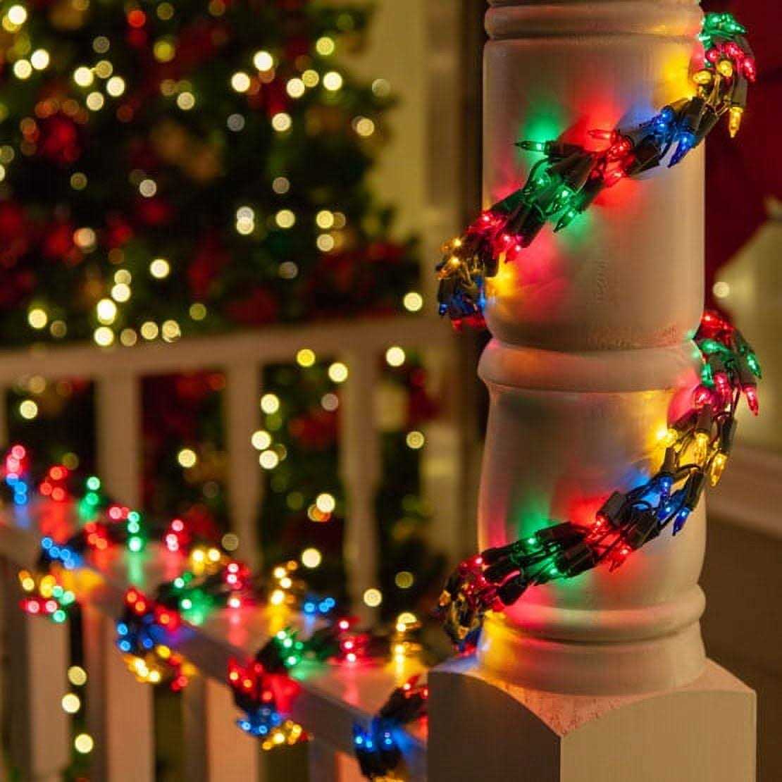 Wintergreen Lighting 9′ Garland Lights 300 Multicolored Lamps