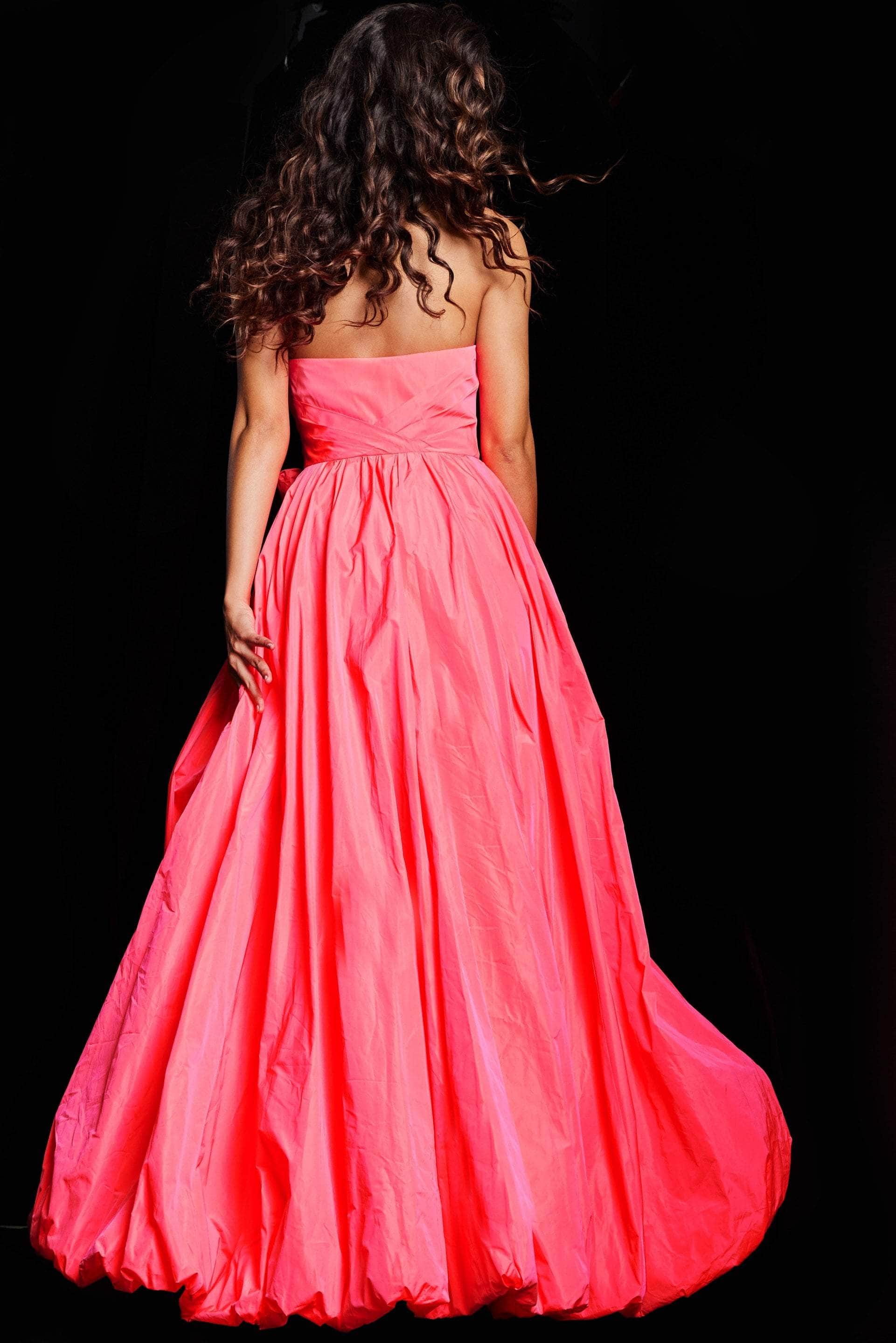 V-Neck Taffeta Prom Gown