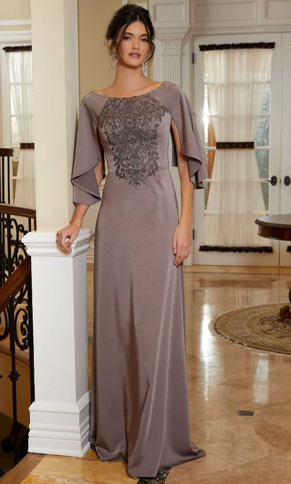 Cape Sleeve A-Line Evening Gown