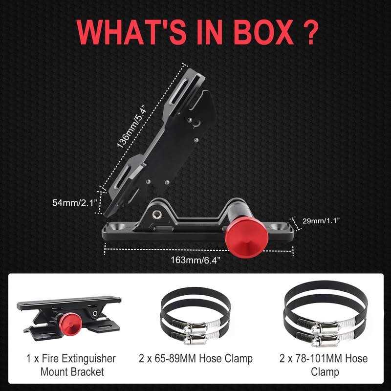 Samman Fire Extinguisher Mount Bracket Aluminum Utv Quick Release Fire Extinguisher Holder Compatible with Jeep Wrangler Jk Polaris Ranger Cam-am X3