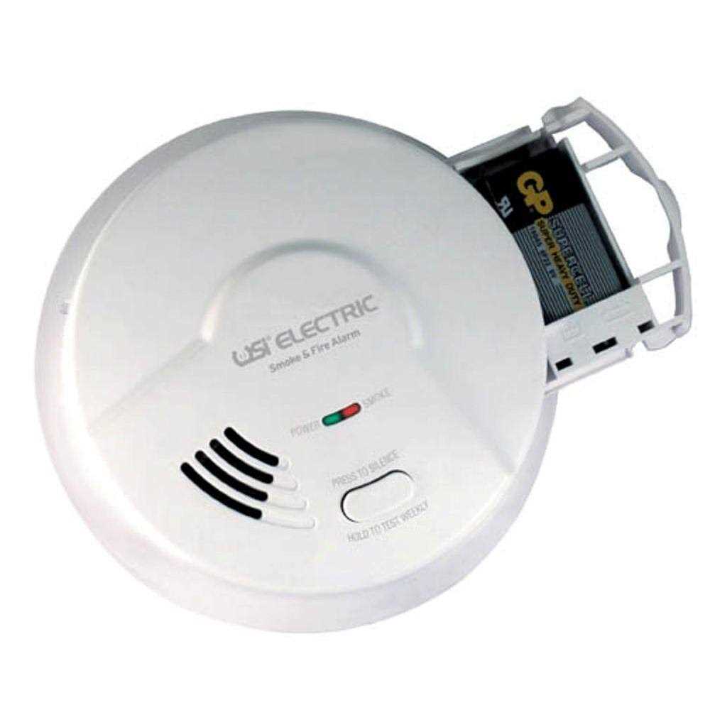 Universal Security Instruments Hardwired Ionization Smoke and Fire Alarm with Battery Backup MI106