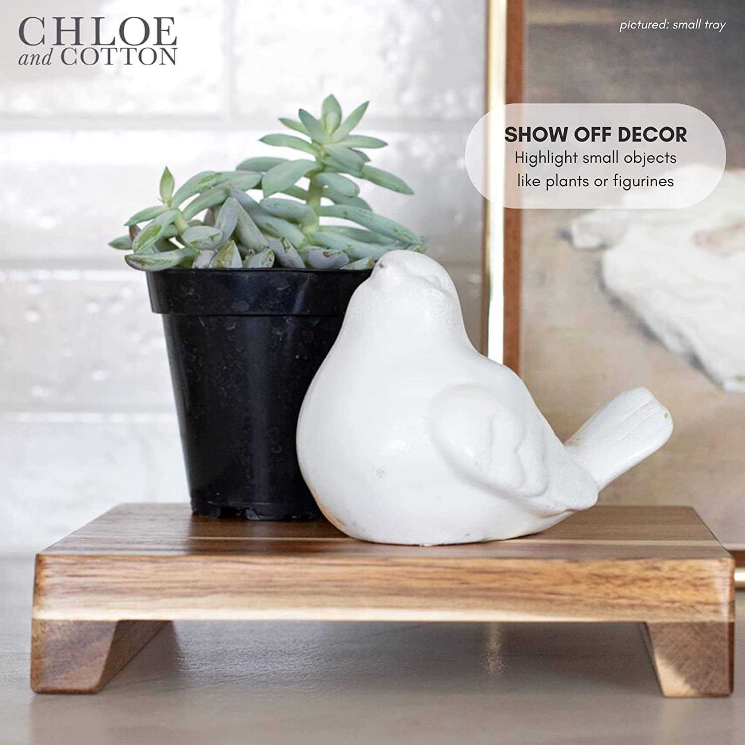 Chloe and Cotton Acacia Wood Rectangular Pedestals