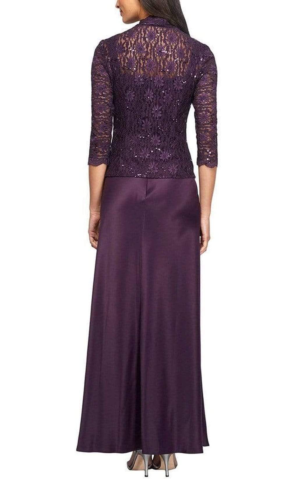 1121198 Lace and Chiffon Dress with Lace Jacket