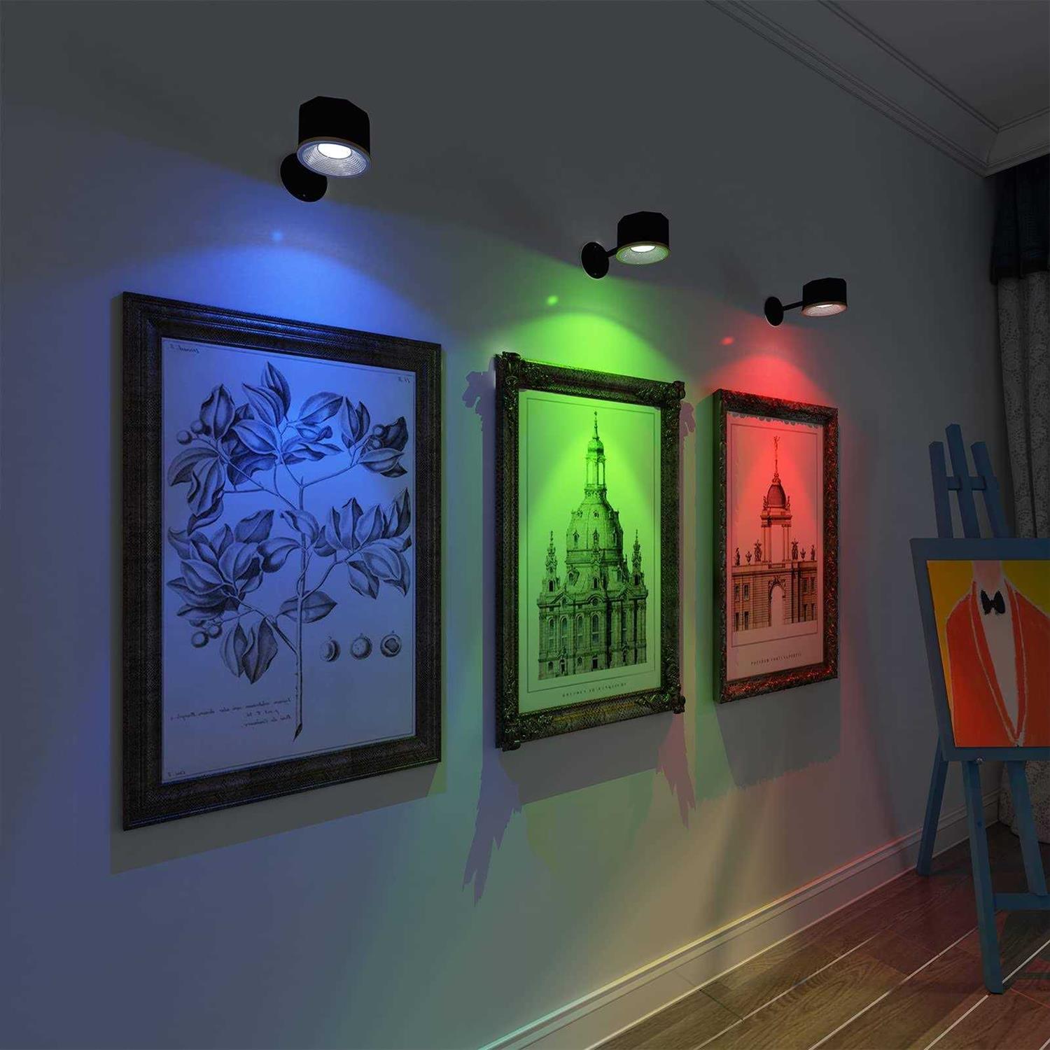 Yuewilai Magnetic Wall Sconce 16 Rgb Colors Dimmable Rechargeable Battery Operated Usb