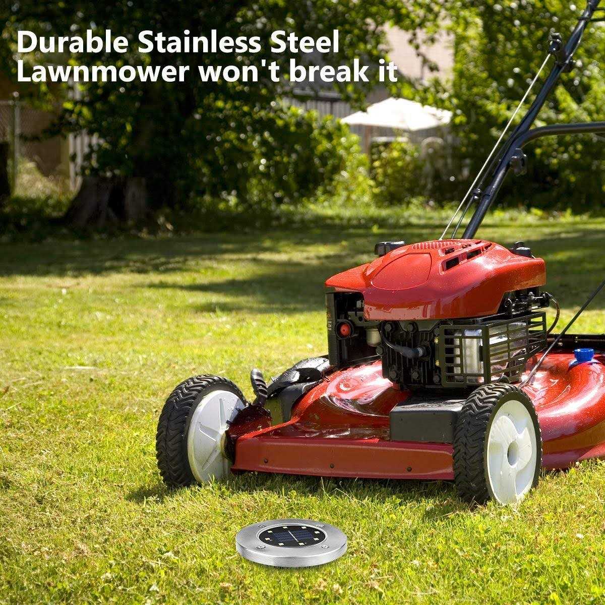 ZGWJ Solar 8 LED Disk Lights Upgraded Outdoor Ground Garden Landscape Lights for Lawn Pathway Yard Deck Patio Walkway