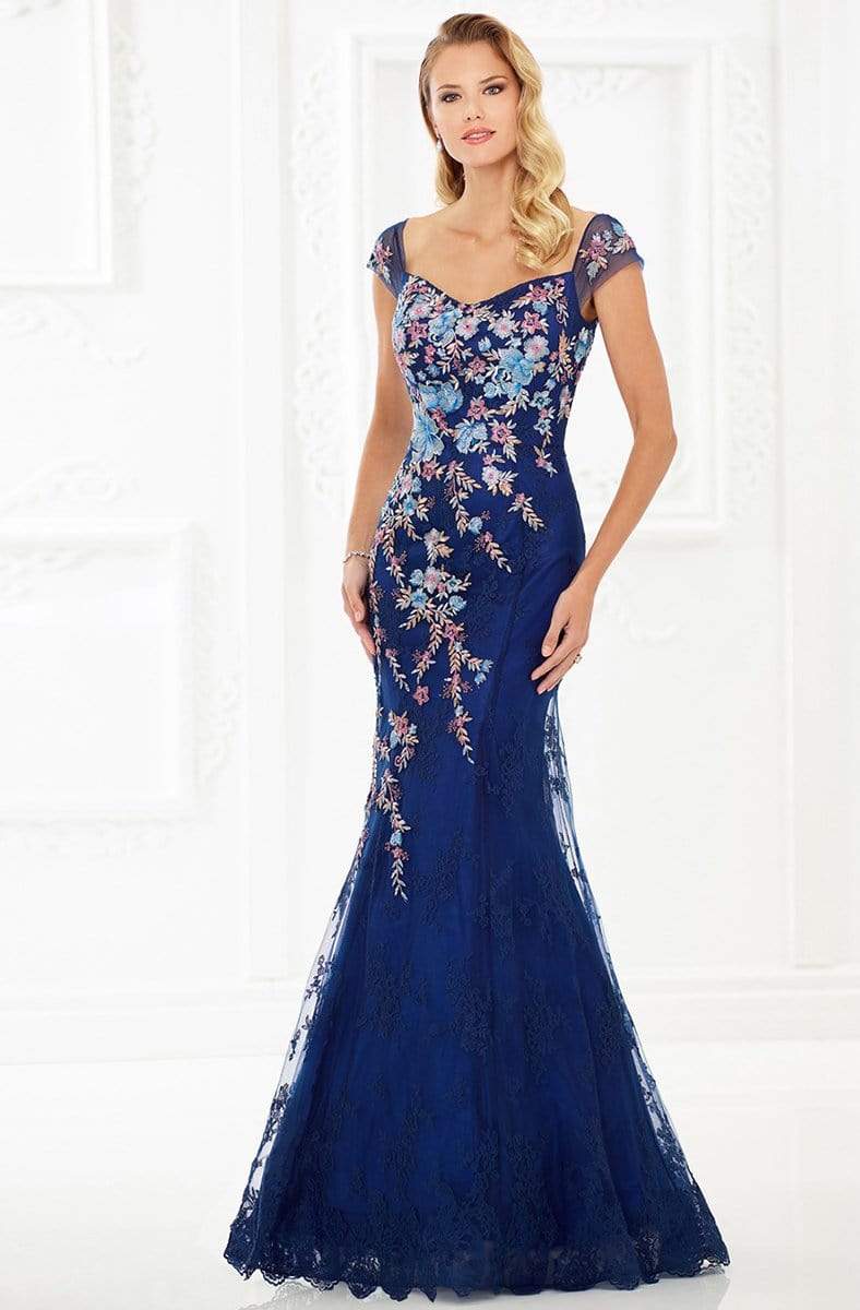 118966 Floral Embroidered Lace and Tulle Gown