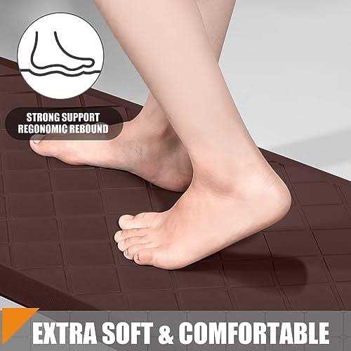 WEZVIX Non-Skid Kitchen Rugs and Mats Anti Fatigue Kitchen Mat 2 PCS